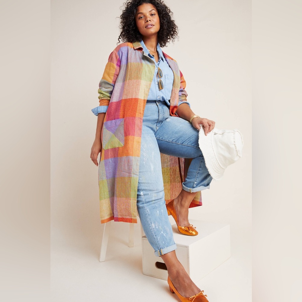 Anthropologie Sierra Linen Duster Jacket